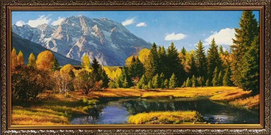 Фотокартина горизонтальная в рамке Летний Горный пейзаж "Солнечный день" 38*75*2 см RP-10135 фото