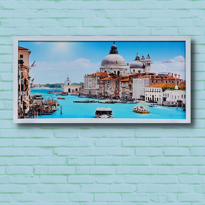 Картина репродукция в раме фотокартина горизонтальная городской пейзаж Венеция 37х74х2 см RP-00162 фото