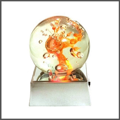 Сувенир Сфера Гутное стекло "Оранжевая рыбка" 6,5 см S-106 фото