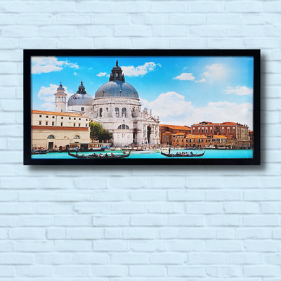 Картина репродукция в раме фотокартина горизонтальная городской пейзаж "Венеция" 37х74х2 см RP-00161-2 фото