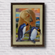 Фотокартина 3D вертикальная в рамке Анималистика "Белый медведь с Пингвинами" 42*32*1.5 см 3d - 0089 фото 1