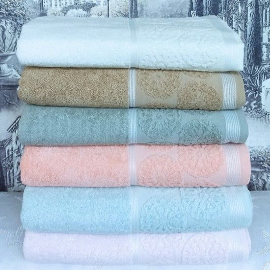 Турецкое махровое Голубое полотенце для лица 50*90 Area 100% Cotton De Lux Exclusive L-BIKE-2 фото