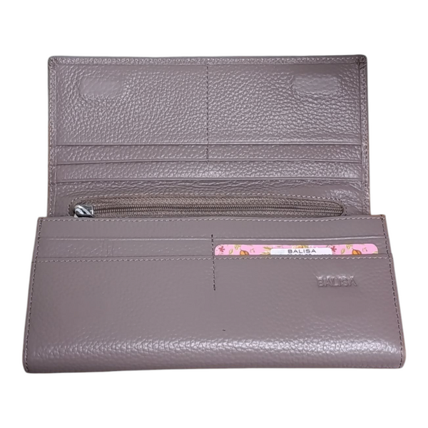 Большой женский кошелек из натуральной матовой кожи Balisa Purple 18.5*10*3 см 515-175 фото