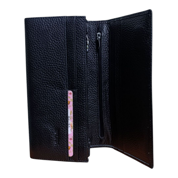Большой женский кошелек из натуральной матовой кожи Balisa Black 18.5*10*3 см 515-175 фото