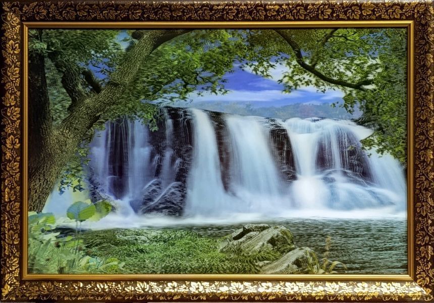 3D картина &laquo;Лесной водопад&raquo; в декоративной раме 65.5*45.5*2 см 3d - 1012 фото