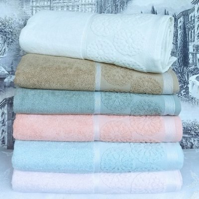 Турецкое Банное махровое бежевое полотенце 70*140 Area 100% Cotton De Lux Exclusive BIKE-3 фото