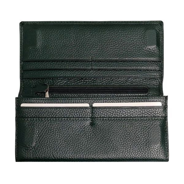 Жіночий гаманець Genuine leather Green з натуральної шкіри 18.5*9.5*3 см 1180 фото