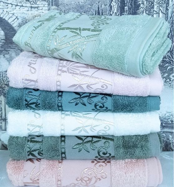 Турецкое махровое Персиковое полотенце для лица из 70% бамбука и 30% хлопка 50*90 Philippus Miss Bamboo L-864-6 фото