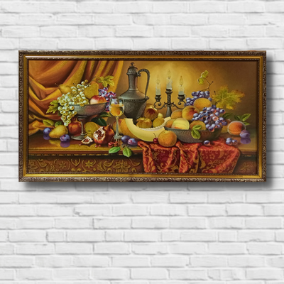Картина в раме фотокартина репродукция фруктовый Натюрморт 3D (блеск) 57*107*2 см RP-00288 фото