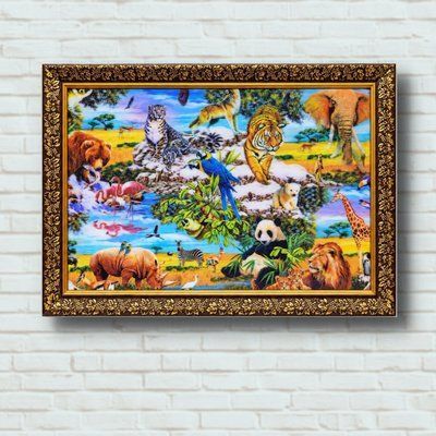 3D картина &laquo;Мир дикой природы&raquo; в декоративной раме 65*45 см 3d-1113 фото