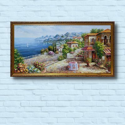 Картина &laquo;Средиземноморское побережье&raquo; в декоративной раме 58*108&nbsp;см RP-00284-2 фото