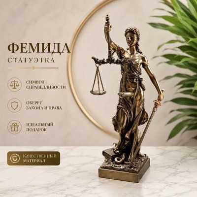 Дизайнерская статуэтка &laquo;Фемида &mdash; Богиня правосудия&raquo; Veronese, бронзовый цвет 31 cм 78123A4 фото
