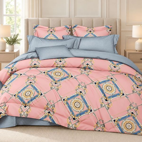 Полуторна сатинова постільна білизна Тет-а-Тет "Сієста" абстракція S-466 фото